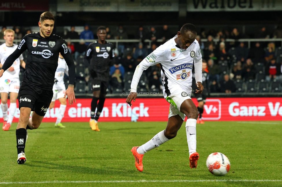 Altach - Sturm Graz
Oesterreichische Fussball Bundesliga, 15. Runde, SCR Altach - SK Sturm Graz, Stadion Schnabelholz Altach, 30.11.2024. 

Foto zeigt Malick Junior Yalcouye (Sturm)
