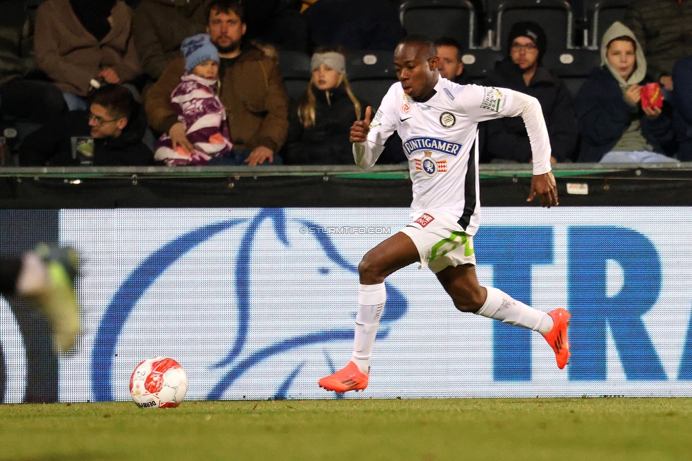 Altach - Sturm Graz
Oesterreichische Fussball Bundesliga, 15. Runde, SCR Altach - SK Sturm Graz, Stadion Schnabelholz Altach, 30.11.2024. 

Foto zeigt Malick Junior Yalcouye (Sturm)
