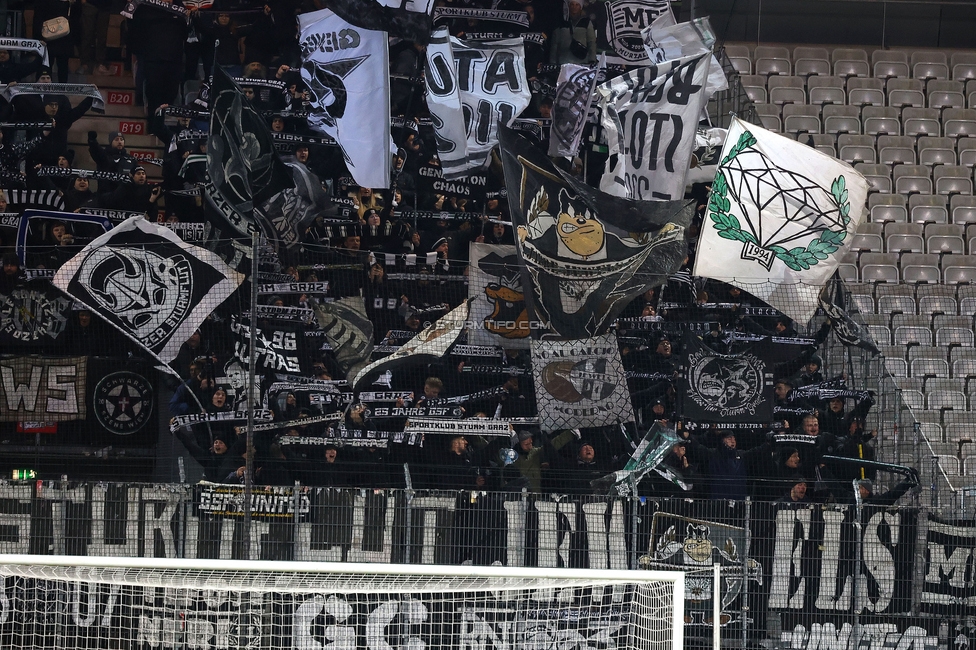 Tirol - Sturm Graz
Oesterreichische Fussball Bundesliga, 16. Runde, WSG Tirol - SK Sturm Graz, Tivoli Stadion Tirol, 07.12.2024. 

Foto zeigt Fans von Sturm
