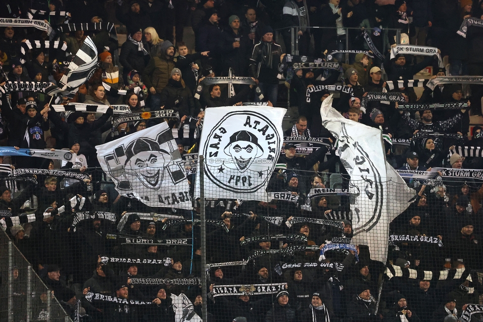 Tirol - Sturm Graz
Oesterreichische Fussball Bundesliga, 16. Runde, WSG Tirol - SK Sturm Graz, Tivoli Stadion Tirol, 07.12.2024. 

Foto zeigt Fans von Sturm
