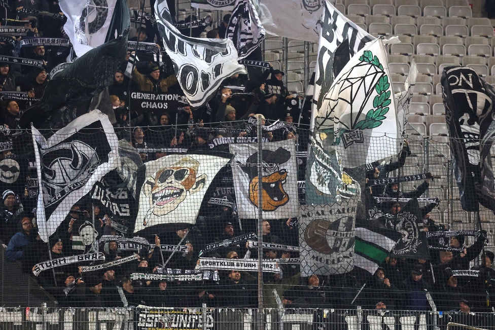 Tirol - Sturm Graz
Oesterreichische Fussball Bundesliga, 16. Runde, WSG Tirol - SK Sturm Graz, Tivoli Stadion Tirol, 07.12.2024. 

Foto zeigt Fans von Sturm
