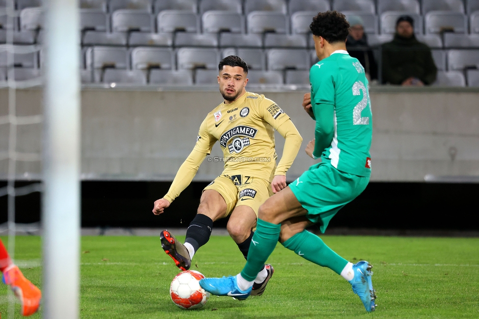 Tirol - Sturm Graz
Oesterreichische Fussball Bundesliga, 16. Runde, WSG Tirol - SK Sturm Graz, PROfertil Arena Hartberg, 07.12.2024. 

Foto zeigt Jusuf Gazibegovic (Sturm)
