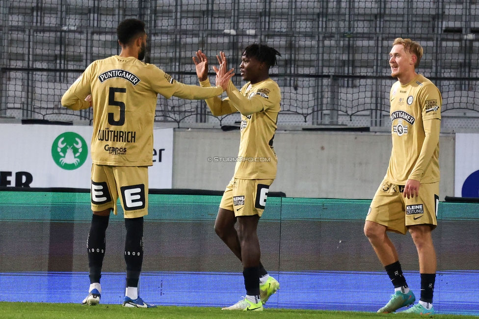 Tirol - Sturm Graz
Oesterreichische Fussball Bundesliga, 16. Runde, WSG Tirol - SK Sturm Graz, Tivoli Stadion Tirol, 07.12.2024. 

Foto zeigt Seedy Jatta (Sturm)
