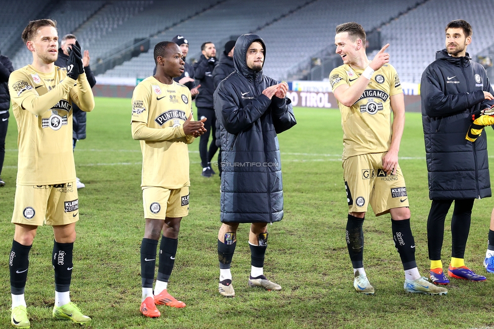 Tirol - Sturm Graz
Oesterreichische Fussball Bundesliga, 16. Runde, WSG Tirol - SK Sturm Graz, Tivoli Stadion Tirol, 07.12.2024. 

Foto zeigt Jusuf Gazibegovic (Sturm)
