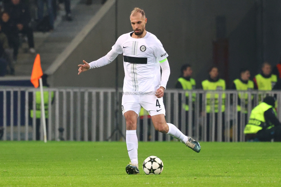 Lille - Sturm Graz
UEFA Champions League Ligaphase 6. Spieltag, Lille OSC - SK Sturm Graz, Stade Pierre Mauroy Lille, 11.12.2024. 

Foto zeigt Jon Gorenc-Stankovic (Sturm)
