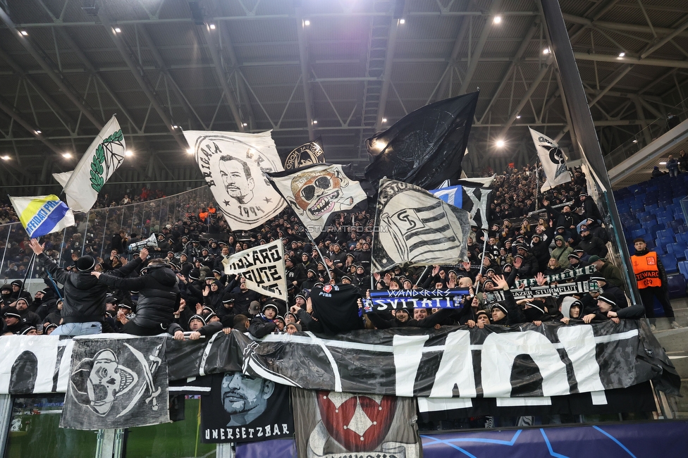 Atalanta - Sturm Graz
UEFA Champions League Ligaphase 7. Spieltag, Atalanta Bergamo Calcio - SK Sturm Graz, Stadio di Bergamo, 21.01.2025. 

Foto zeigt Fans von Sturm
