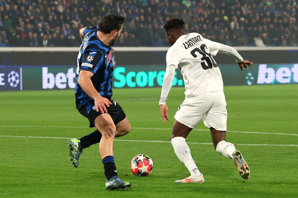 Atalanta - Sturm Graz
UEFA Champions League Ligaphase 7. Spieltag, Atalanta Bergamo Calcio - SK Sturm Graz, Stadio di Bergamo, 21.01.2025. 

Foto zeigt Amady Camara (Sturm)
