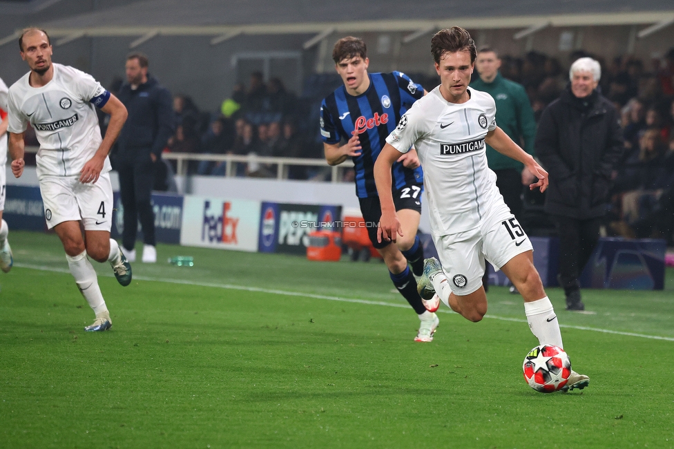 Atalanta - Sturm Graz
UEFA Champions League Ligaphase 7. Spieltag, Atalanta Bergamo Calcio - SK Sturm Graz, Stadio di Bergamo, 21.01.2025. 

Foto zeigt William Boeving (Sturm)
