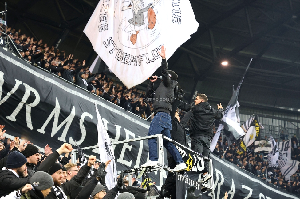 Sturm Graz - Leipzig
UEFA Champions League Ligaphase 8. Spieltag, SK Sturm Graz - RB Leipzig, Woerthersee Stadion Klagenfurt, 29.01.2025. 

Foto zeigt Fans von Sturm
