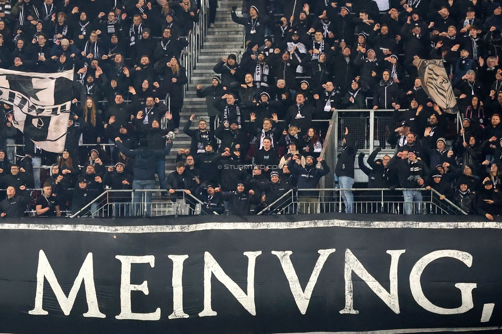 Sturm Graz - Leipzig
UEFA Champions League Ligaphase 8. Spieltag, SK Sturm Graz - RB Leipzig, Woerthersee Stadion Klagenfurt, 29.01.2025. 

Foto zeigt Fans von Sturm
