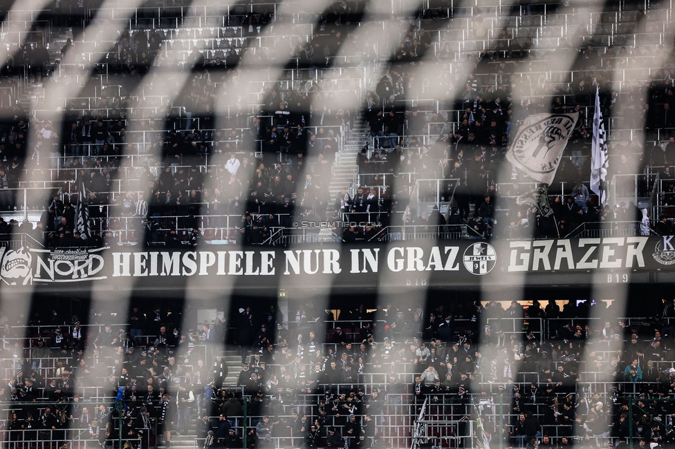 Sturm Graz - Leipzig
UEFA Champions League Ligaphase 8. Spieltag, SK Sturm Graz - RB Leipzig, Woerthersee Stadion Klagenfurt, 29.01.2025. 

Foto zeigt Fans von Sturm
