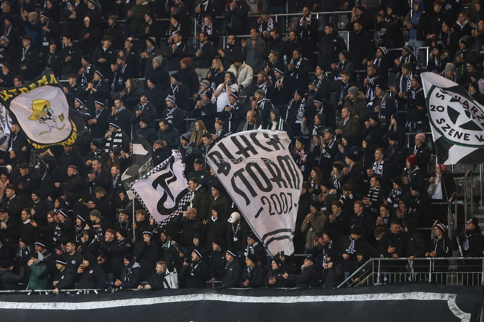 Sturm Graz - Leipzig
UEFA Champions League Ligaphase 8. Spieltag, SK Sturm Graz - RB Leipzig, Woerthersee Stadion Klagenfurt, 29.01.2025. 

Foto zeigt Fans von Sturm
