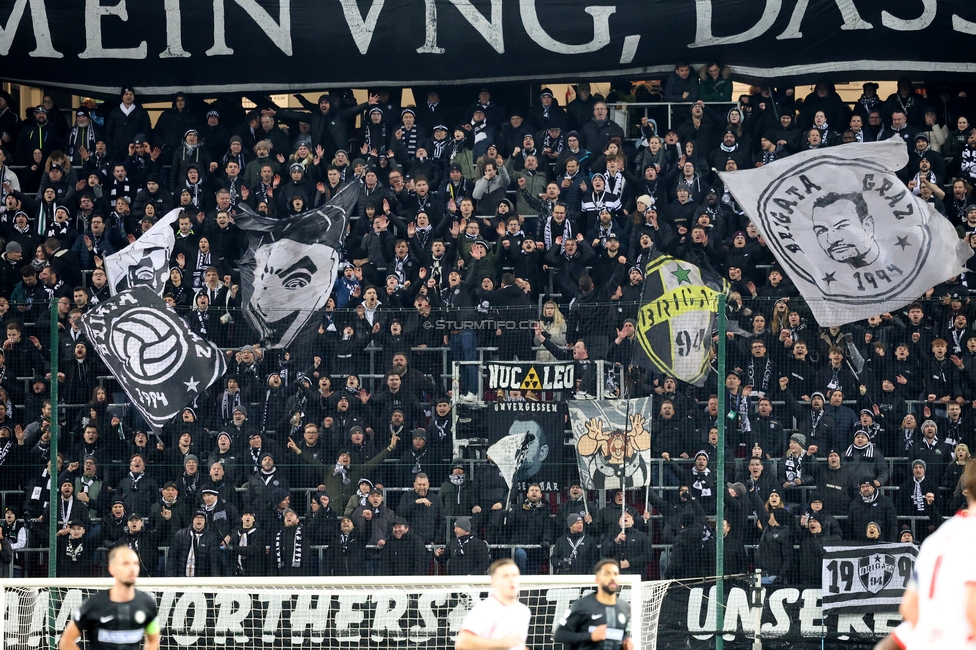 Sturm Graz - Leipzig
UEFA Champions League Ligaphase 8. Spieltag, SK Sturm Graz - RB Leipzig, Woerthersee Stadion Klagenfurt, 29.01.2025. 

Foto zeigt Fans von Sturm
