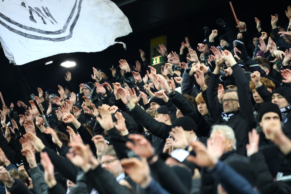 Sturm Graz - Leipzig
UEFA Champions League Ligaphase 8. Spieltag, SK Sturm Graz - RB Leipzig, Woerthersee Stadion Klagenfurt, 29.01.2025. 

Foto zeigt Fans von Sturm
