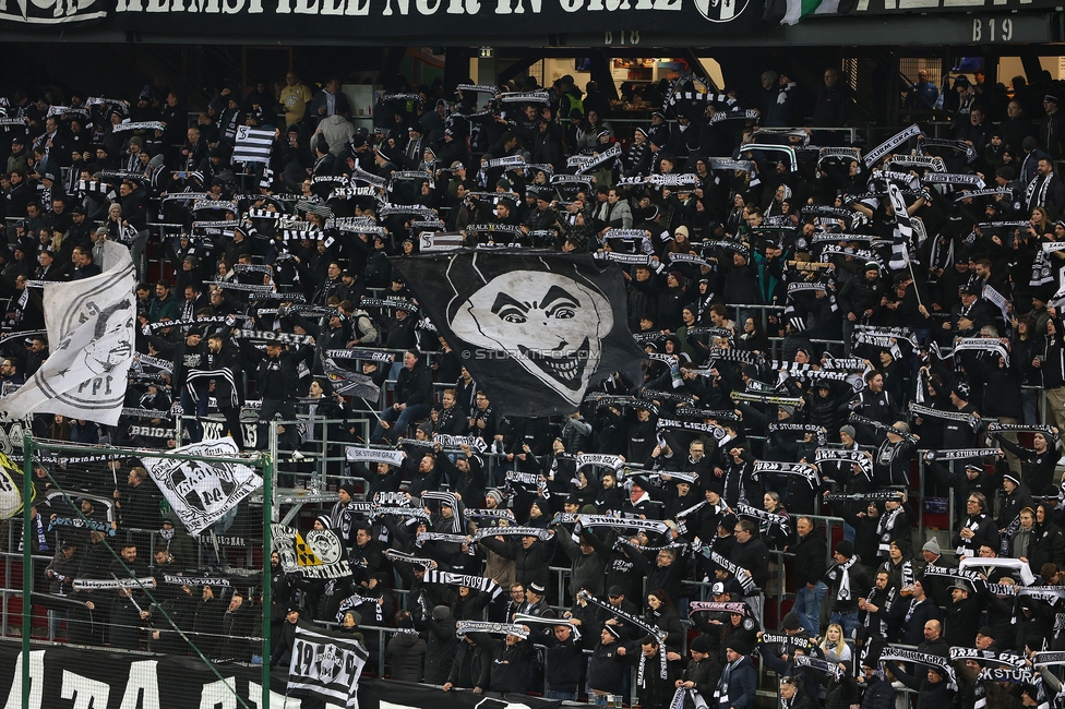 Sturm Graz - Leipzig
UEFA Champions League Ligaphase 8. Spieltag, SK Sturm Graz - RB Leipzig, Woerthersee Stadion Klagenfurt, 29.01.2025. 

Foto zeigt Fans von Sturm
