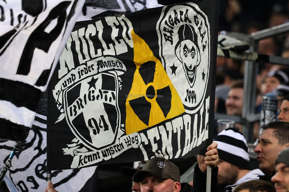 Sturm Graz - Leipzig
UEFA Champions League Ligaphase 8. Spieltag, SK Sturm Graz - RB Leipzig, Woerthersee Stadion Klagenfurt, 29.01.2025. 

Foto zeigt Fans von Sturm
