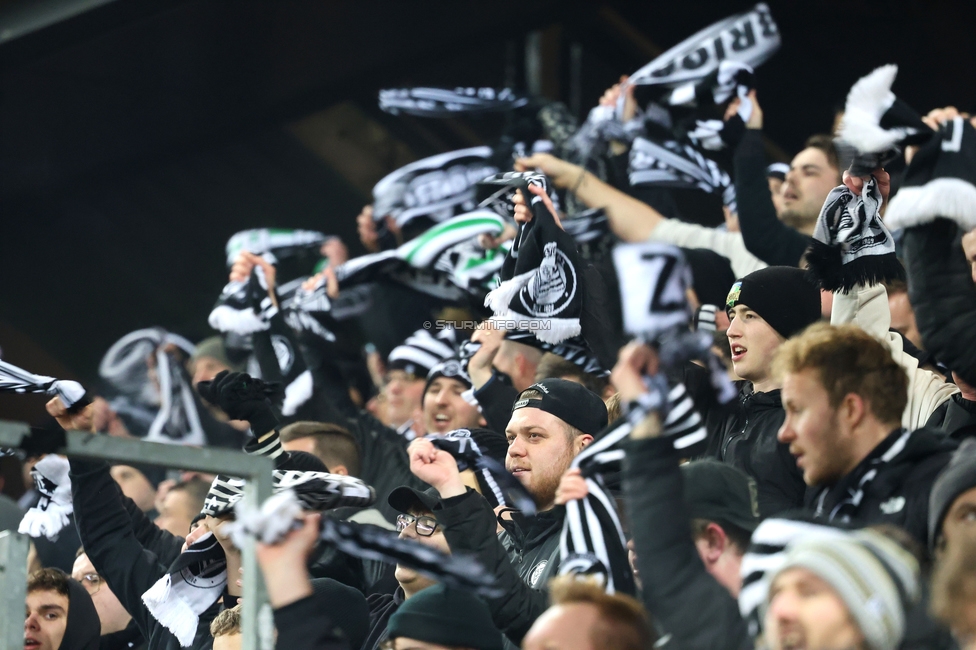 Sturm Graz - Leipzig
UEFA Champions League Ligaphase 8. Spieltag, SK Sturm Graz - RB Leipzig, Woerthersee Stadion Klagenfurt, 29.01.2025. 

Foto zeigt Fans von Sturm
