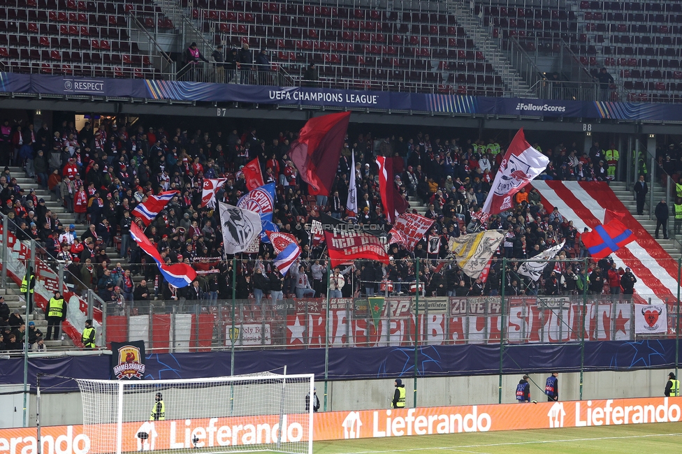 Sturm Graz - Leipzig
UEFA Champions League Ligaphase 8. Spieltag, SK Sturm Graz - RB Leipzig, Woerthersee Stadion Klagenfurt, 29.01.2025. 

Foto zeigt Fans von Leipzig
