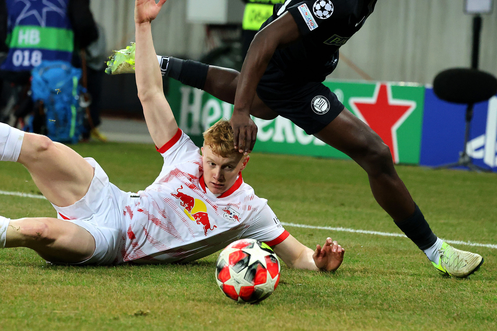 Sturm Graz - Leipzig
UEFA Champions League Ligaphase 8. Spieltag, SK Sturm Graz - RB Leipzig, Woerthersee Stadion Klagenfurt, 29.01.2025. 

Foto zeigt Seedy Jatta (Sturm)

