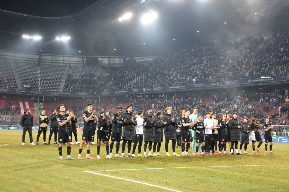 Sturm Graz - Leipzig
UEFA Champions League Ligaphase 8. Spieltag, SK Sturm Graz - RB Leipzig, Woerthersee Stadion Klagenfurt, 29.01.2025. 

Foto zeigt die Mannschaft von Sturm
