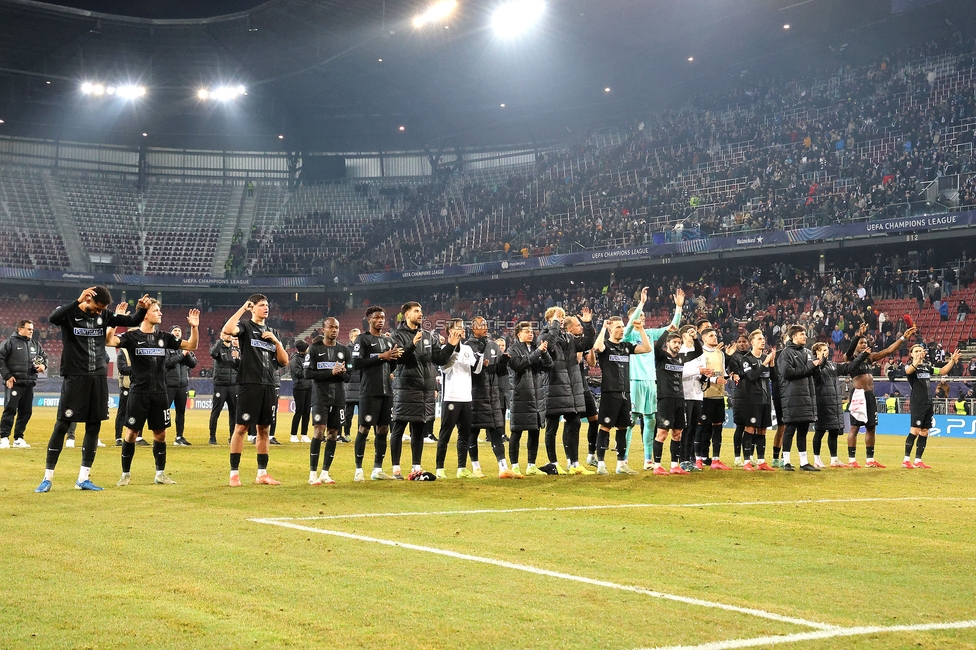 Sturm Graz - Leipzig
UEFA Champions League Ligaphase 8. Spieltag, SK Sturm Graz - RB Leipzig, Woerthersee Stadion Klagenfurt, 29.01.2025. 

Foto zeigt die Mannschaft von Sturm
