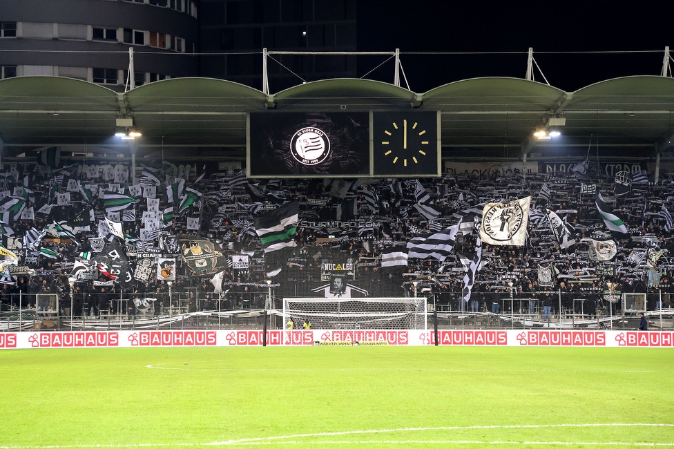 Sturm Graz - Austria Wien
OEFB Cup, Viertelfinale, SK Sturm Graz - FK Austria Wien, Stadion Liebenau Graz, 01.02.2025. 

Foto zeigt Fans von Sturm mit einer Choreografie
Schlüsselwörter: pyrotechnik