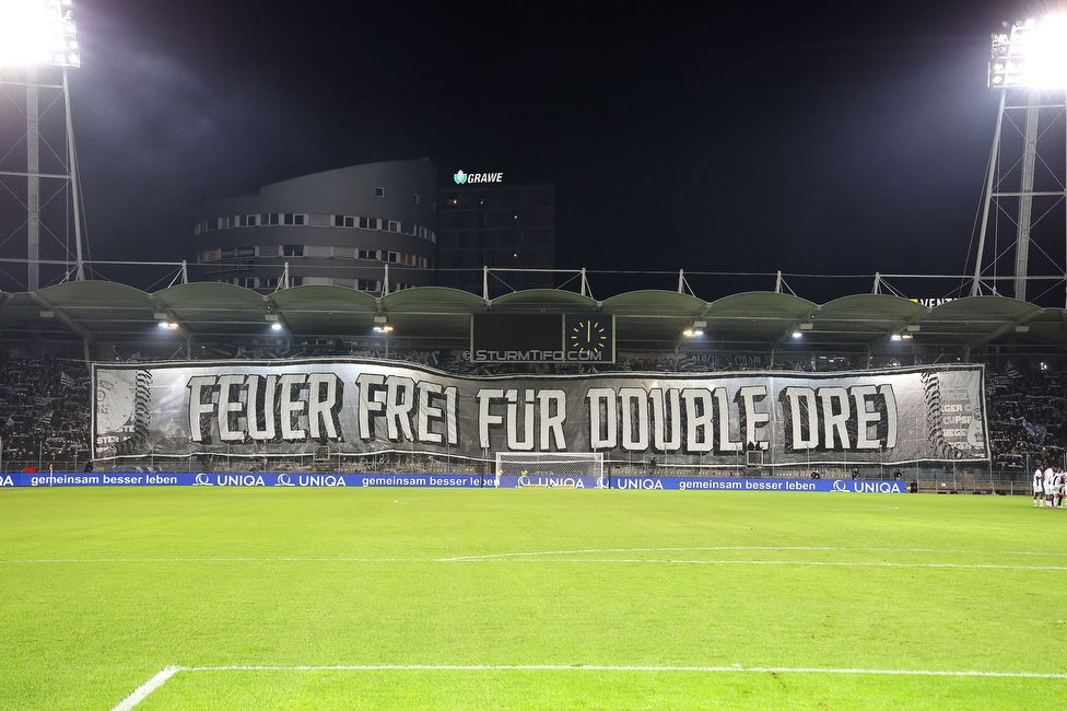 Sturm Graz - Austria Wien
OEFB Cup, Viertelfinale, SK Sturm Graz - FK Austria Wien, Stadion Liebenau Graz, 01.02.2025. 

Foto zeigt Fans von Sturm mit einer Choreografie
Schlüsselwörter: pyrotechnik