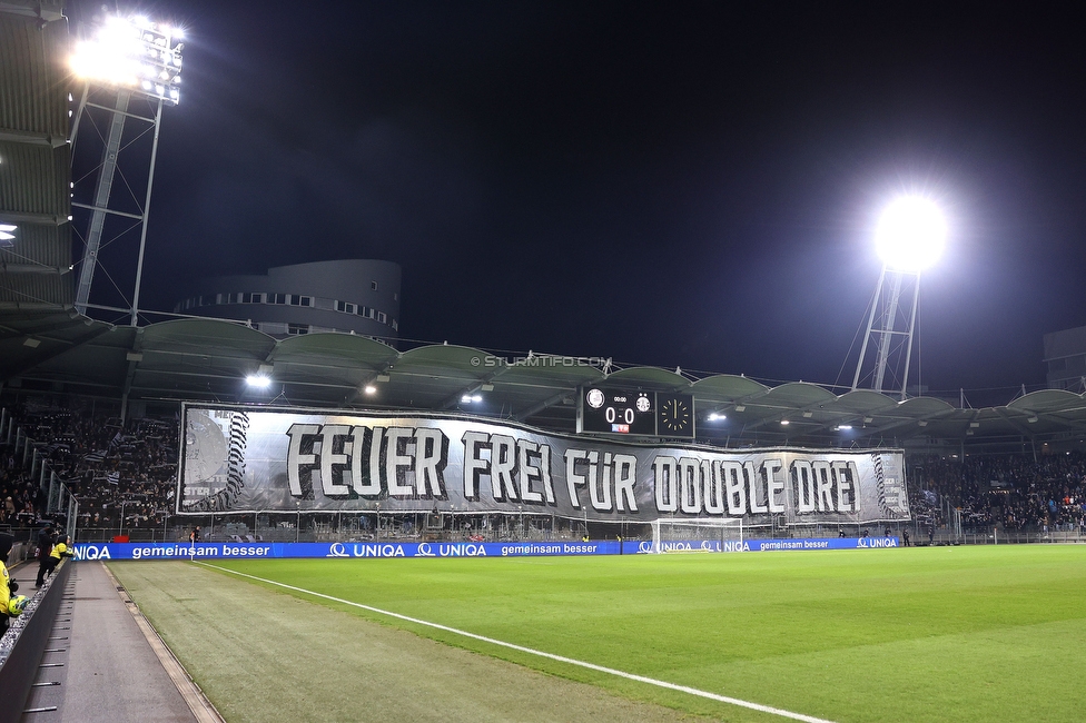 Sturm Graz - Austria Wien
OEFB Cup, Viertelfinale, SK Sturm Graz - FK Austria Wien, Stadion Liebenau Graz, 01.02.2025. 

Foto zeigt Fans von Sturm mit einer Choreografie
