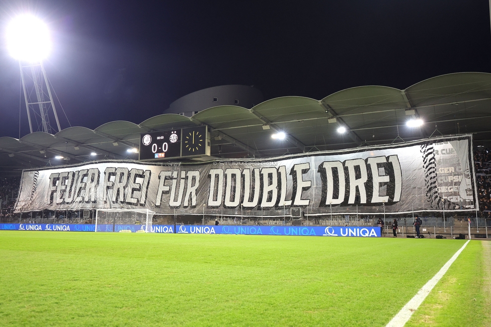 Sturm Graz - Austria Wien
OEFB Cup, Viertelfinale, SK Sturm Graz - FK Austria Wien, Stadion Liebenau Graz, 01.02.2025. 

Foto zeigt Fans von Sturm mit einer Choreografie
