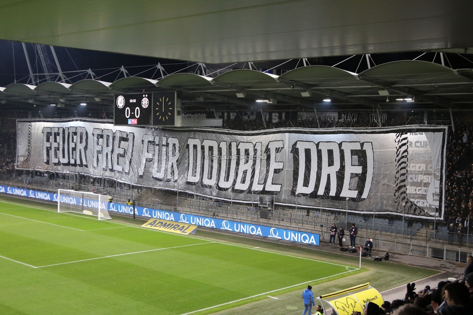 Sturm Graz - Austria Wien
OEFB Cup, Viertelfinale, SK Sturm Graz - FK Austria Wien, Stadion Liebenau Graz, 01.02.2025. 

Foto zeigt Fans von Sturm mit einer Choreografie
