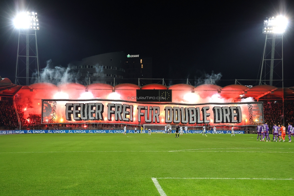 Sturm Graz - Austria Wien
OEFB Cup, Viertelfinale, SK Sturm Graz - FK Austria Wien, Stadion Liebenau Graz, 01.02.2025. 

Foto zeigt Fans von Sturm mit einer Choreografie
Schlüsselwörter: pyrotechnik