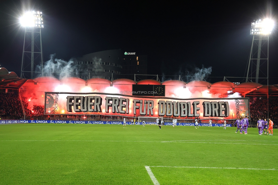 Sturm Graz - Austria Wien
OEFB Cup, Viertelfinale, SK Sturm Graz - FK Austria Wien, Stadion Liebenau Graz, 01.02.2025. 

Foto zeigt Fans von Sturm mit einer Choreografie
Schlüsselwörter: pyrotechnik