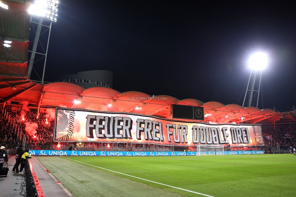 Sturm Graz - Austria Wien
OEFB Cup, Viertelfinale, SK Sturm Graz - FK Austria Wien, Stadion Liebenau Graz, 01.02.2025. 

Foto zeigt Fans von Sturm mit einer Choreografie
