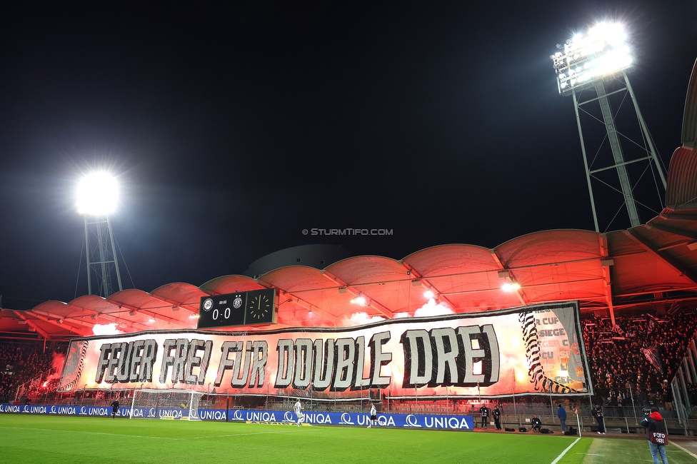 Sturm Graz - Austria Wien
OEFB Cup, Viertelfinale, SK Sturm Graz - FK Austria Wien, Stadion Liebenau Graz, 01.02.2025. 

Foto zeigt Fans von Sturm mit einer Choreografie
