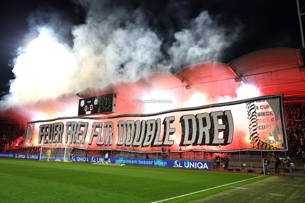 Sturm Graz - Austria Wien
OEFB Cup, Viertelfinale, SK Sturm Graz - FK Austria Wien, Stadion Liebenau Graz, 01.02.2025. 

Foto zeigt Fans von Sturm mit einer Choreografie
