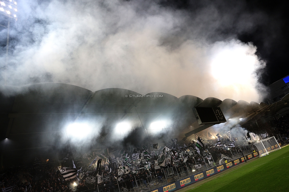 Sturm Graz - Austria Wien
OEFB Cup, Viertelfinale, SK Sturm Graz - FK Austria Wien, Stadion Liebenau Graz, 01.02.2025. 

Foto zeigt Fans von Sturm mit einer Choreografie
