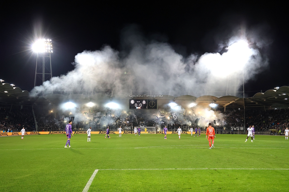 Sturm Graz - Austria Wien
OEFB Cup, Viertelfinale, SK Sturm Graz - FK Austria Wien, Stadion Liebenau Graz, 01.02.2025. 

Foto zeigt Fans von Sturm mit einer Choreografie
Schlüsselwörter: pyrotechnik