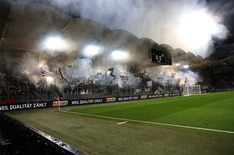 Sturm Graz - Austria Wien
OEFB Cup, Viertelfinale, SK Sturm Graz - FK Austria Wien, Stadion Liebenau Graz, 01.02.2025. 

Foto zeigt Fans von Sturm mit einer Choreografie
