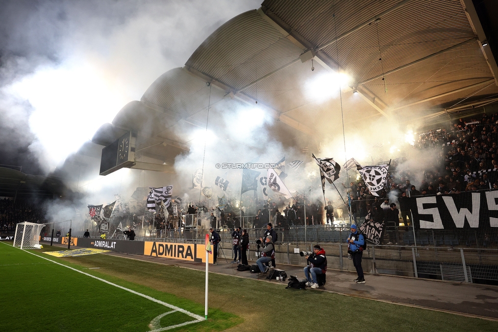 Sturm Graz - Austria Wien
OEFB Cup, Viertelfinale, SK Sturm Graz - FK Austria Wien, Stadion Liebenau Graz, 01.02.2025. 

Foto zeigt Fans von Sturm mit einer Choreografie
