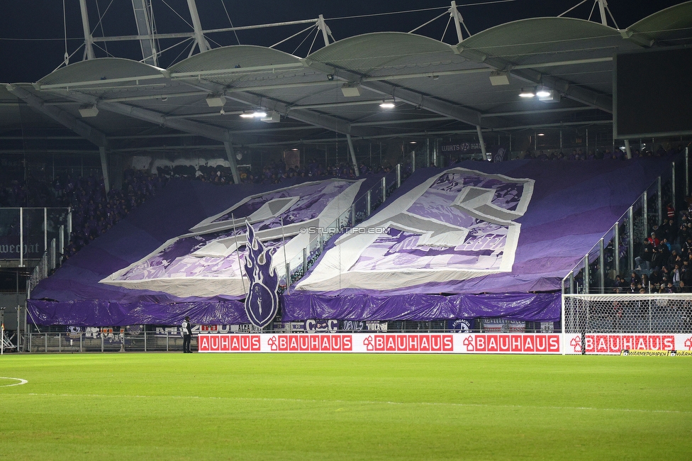 Sturm Graz - Austria Wien
OEFB Cup, Viertelfinale, SK Sturm Graz - FK Austria Wien, Stadion Liebenau Graz, 01.02.2025. 

Foto zeigt Fans von Austria mit einer Choreografie
