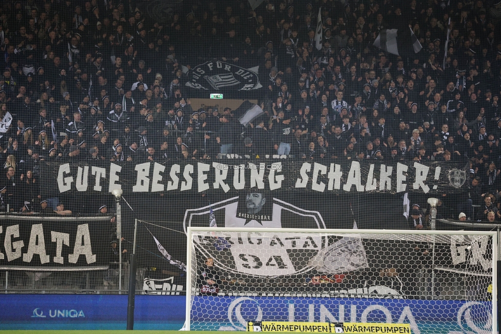 Sturm Graz - Austria Wien
OEFB Cup, Viertelfinale, SK Sturm Graz - FK Austria Wien, Stadion Liebenau Graz, 01.02.2025. 

Foto zeigt Fans von Sturm mit einem Spruchband
Schlüsselwörter: brigata