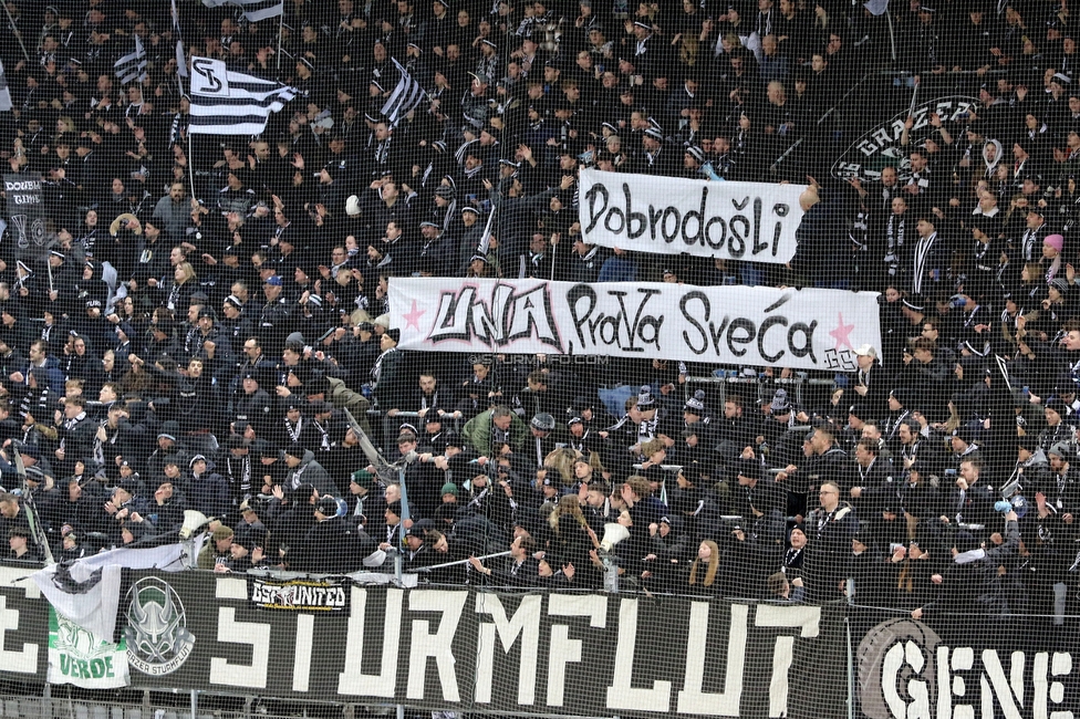 Sturm Graz - Austria Wien
OEFB Cup, Viertelfinale, SK Sturm Graz - FK Austria Wien, Stadion Liebenau Graz, 01.02.2025. 

Foto zeigt Fans von Sturm
