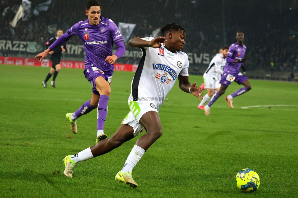 Sturm Graz - Austria Wien
OEFB Cup, Viertelfinale, SK Sturm Graz - FK Austria Wien, Stadion Liebenau Graz, 01.02.2025. 

Foto zeigt Seedy Jatta (Sturm)
