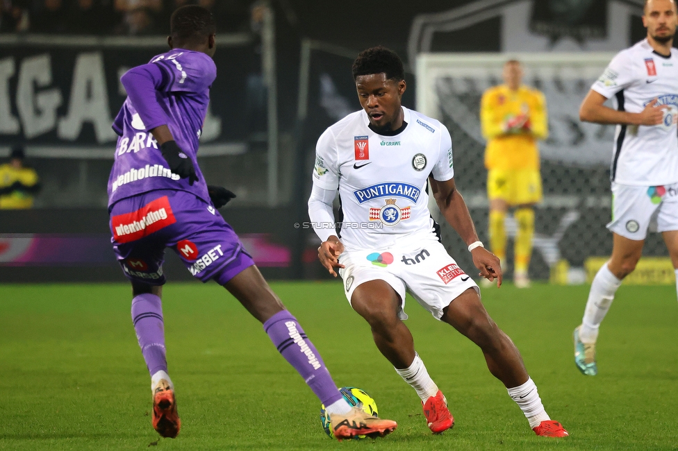 Sturm Graz - Austria Wien
OEFB Cup, Viertelfinale, SK Sturm Graz - FK Austria Wien, Stadion Liebenau Graz, 01.02.2025. 

Foto zeigt Tochi Phil Chukwuani (Sturm)
