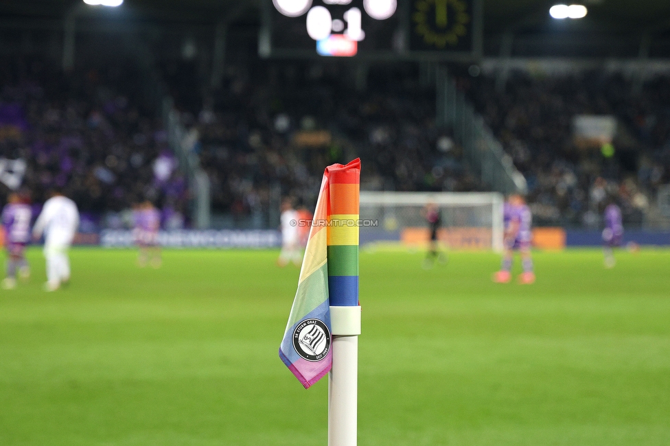 Sturm Graz - Austria Wien
OEFB Cup, Viertelfinale, SK Sturm Graz - FK Austria Wien, Stadion Liebenau Graz, 01.02.2025. 

Foto zeigt die Cornerfahne
Schlüsselwörter: fairplay