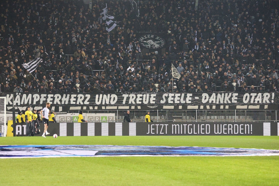 Sturm Graz - Austria Wien
Oesterreichische Fussball Bundesliga, 17. Runde, SK Sturm Graz - FK Austria Wien, Stadion Liebenau Graz, 07.02.2025. 

Foto zeigt Fans von Sturm mit einem Spruchband
