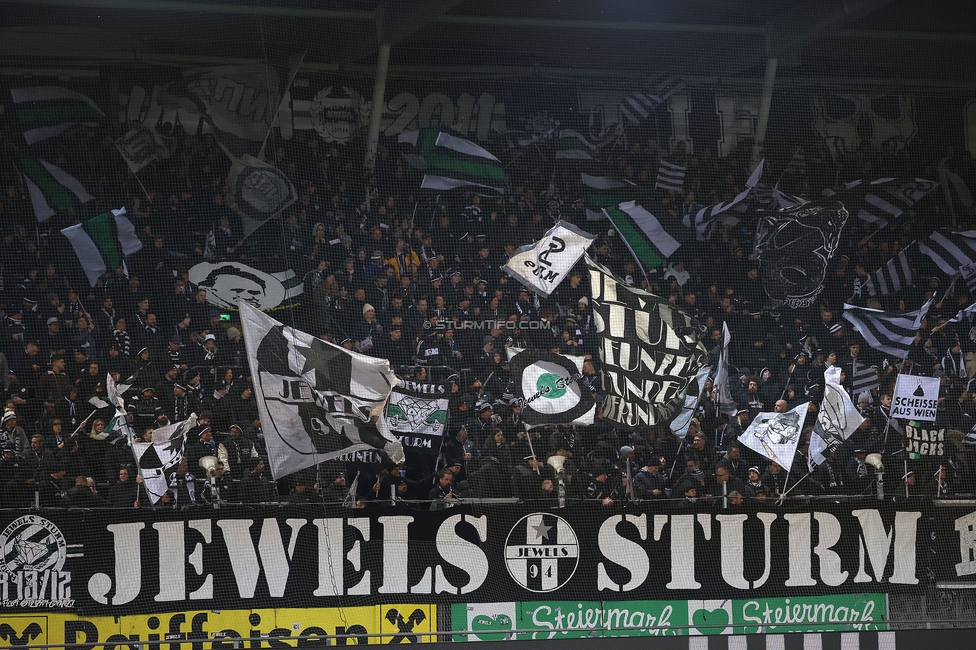 Sturm Graz - Austria Wien
Oesterreichische Fussball Bundesliga, 17. Runde, SK Sturm Graz - FK Austria Wien, Stadion Liebenau Graz, 07.02.2025. 

Foto zeigt Fans von Sturm
