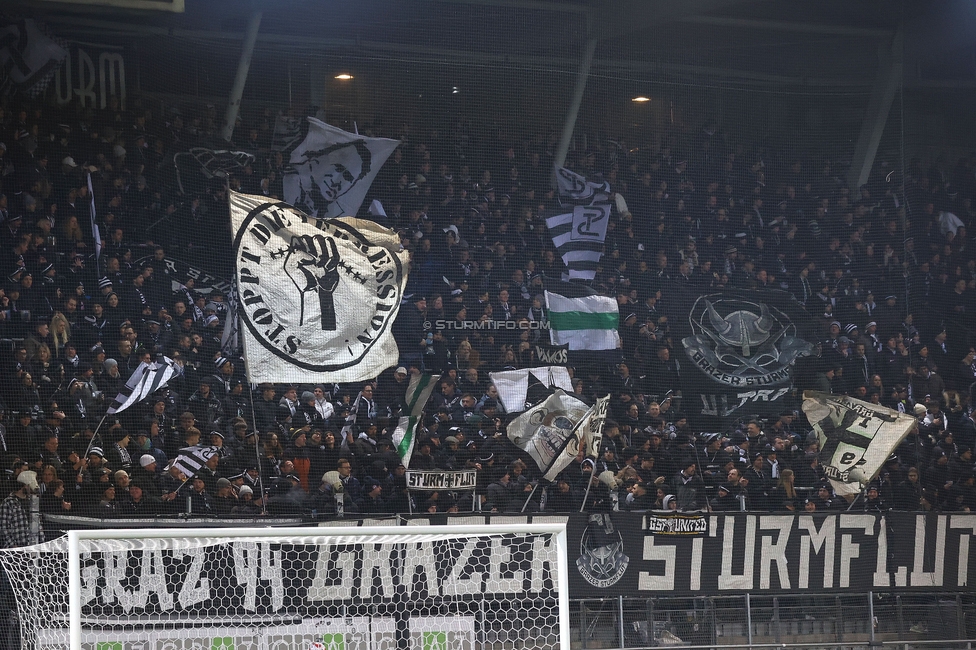 Sturm Graz - Austria Wien
Oesterreichische Fussball Bundesliga, 17. Runde, SK Sturm Graz - FK Austria Wien, Stadion Liebenau Graz, 07.02.2025. 

Foto zeigt Fans von Sturm
