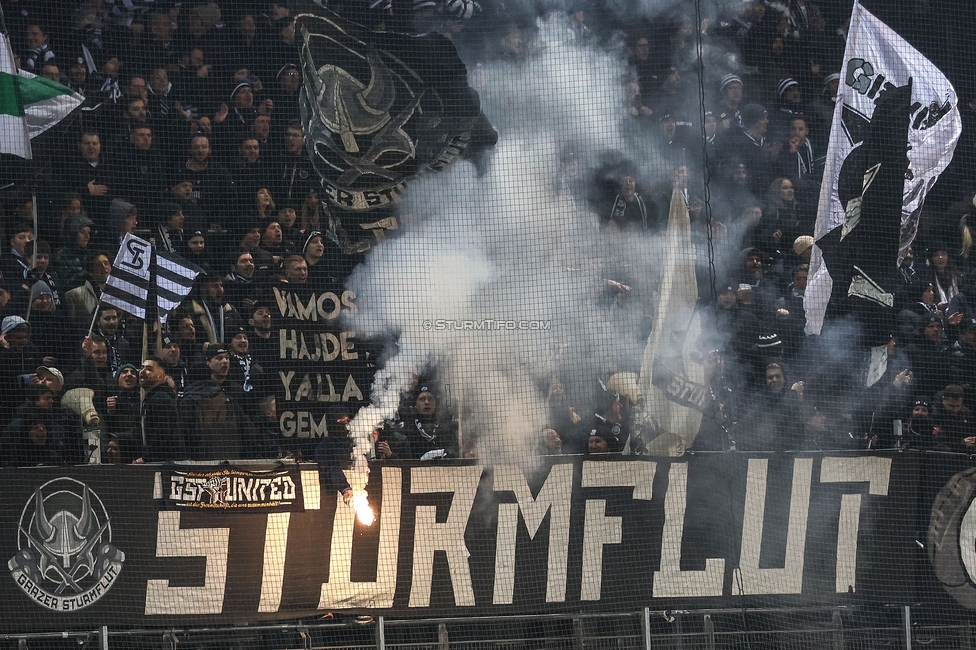 Sturm Graz - Austria Wien
Oesterreichische Fussball Bundesliga, 17. Runde, SK Sturm Graz - FK Austria Wien, Stadion Liebenau Graz, 07.02.2025. 

Foto zeigt Fans von Sturm mit Pyrotechnik
