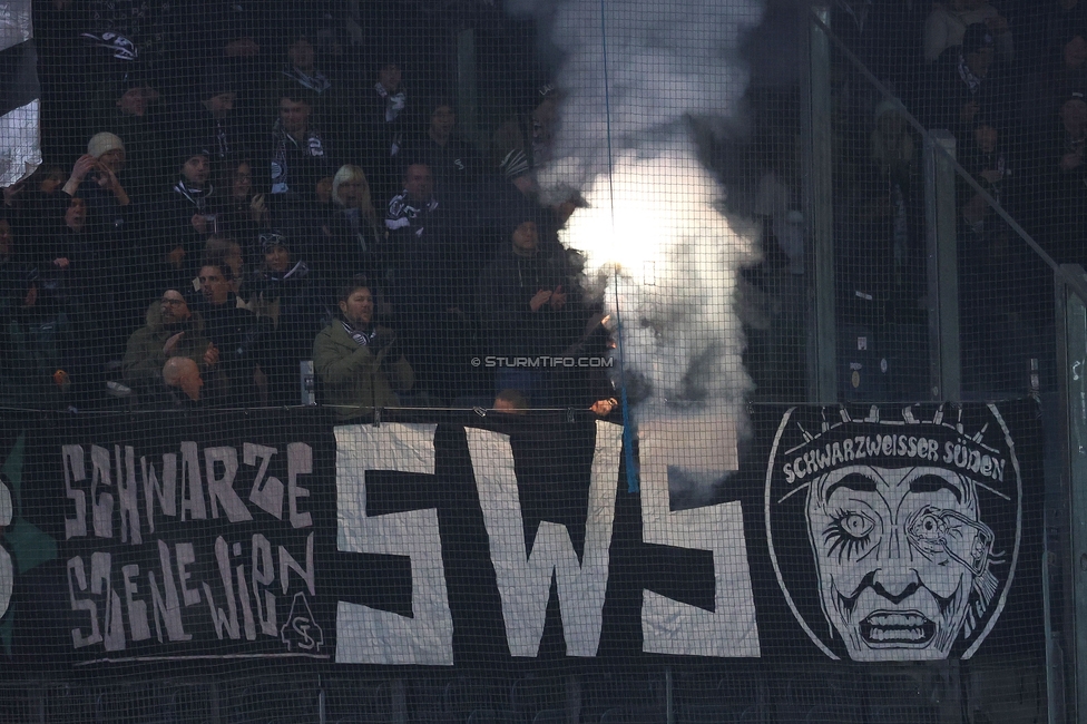 Sturm Graz - Austria Wien
Oesterreichische Fussball Bundesliga, 17. Runde, SK Sturm Graz - FK Austria Wien, Stadion Liebenau Graz, 07.02.2025. 

Foto zeigt Fans von Sturm mit Pyrotechnik
